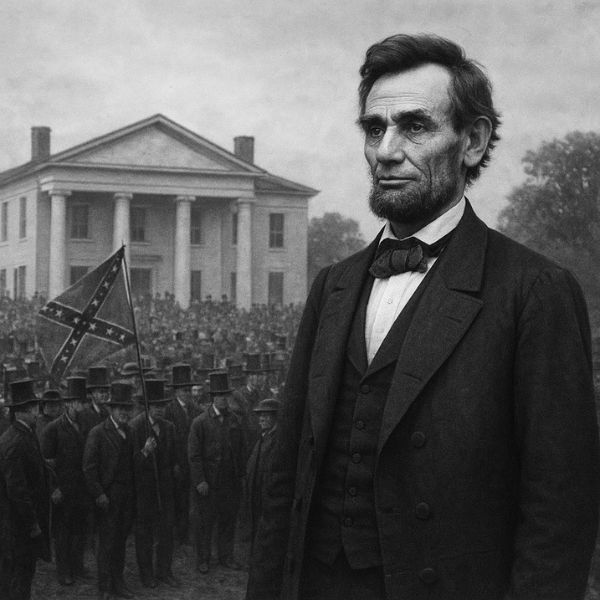 AI generated image of Abraham Lincoln after winning the 1860 presidential election, as Southern states prepare to secede leading to the American Civil War