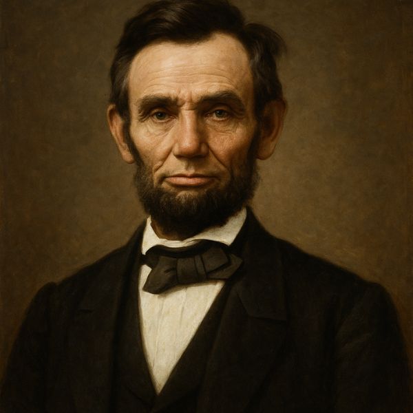AI generated image of Portrait of Abraham Lincoln, symbolizing his leadership during the American Civil War and his fight for freedom and human equality