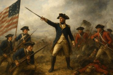 American Revolution – A Complete Historical Overview AI generated image of American soldiers leading the charge during the American Revolution battle for independence