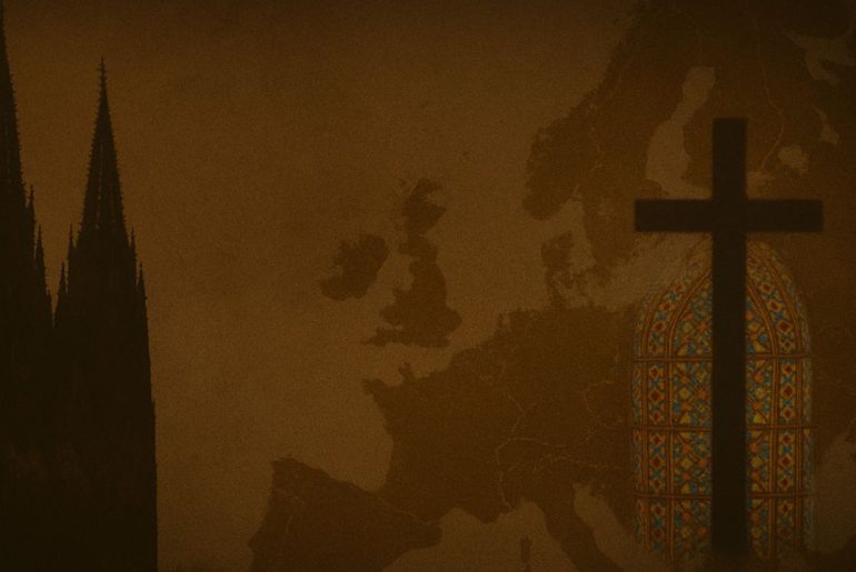Christian Heritage in Europe: History & Legacy AI generated image of Ancient European cathedral symbolizing Christian heritage, faith, and cultural legacy across Europe