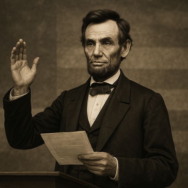 AI generated image of A historical depiction of Abraham Lincoln announcing the Emancipation Proclamation, symbolizing hope and freedom for enslaved African Americans