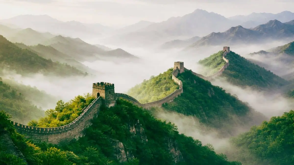 Great Wall of China history and engineering panoramic mountain view