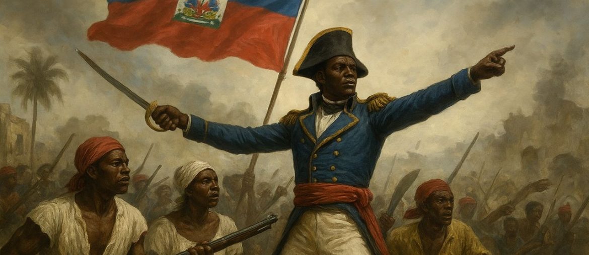 Haitian Revolution: Freedom and Nation’s Birth AI generated image of Haitian Revolution fighters leading a battle for independence and freedom in the early 1800s