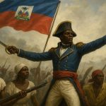 AI generated image of Haitian Revolution fighters leading a battle for independence and freedom in the early 1800s