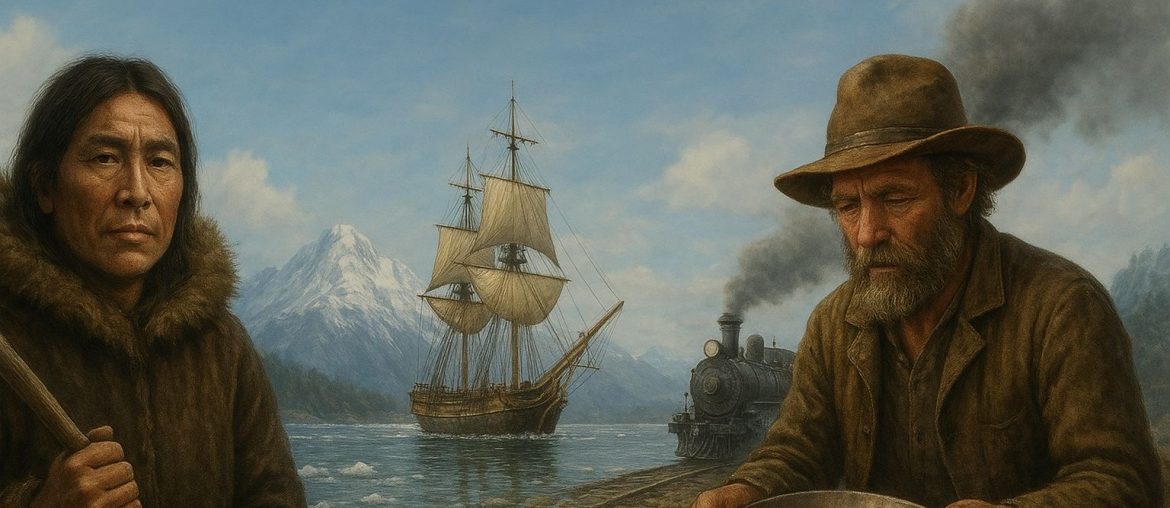 History of Alaska AI generated image of Scenic view of Alaska’s mountains and wilderness representing its rich history and heritage