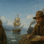 AI generated image of Scenic view of Alaska’s mountains and wilderness representing its rich history and heritage