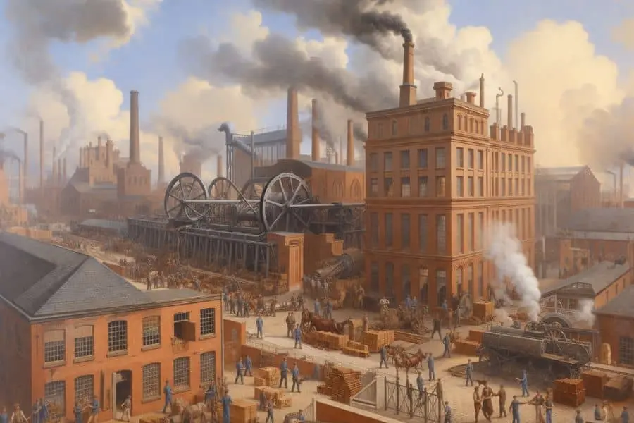 Industrial Revolution impact on the Rise of the British Empire with factories