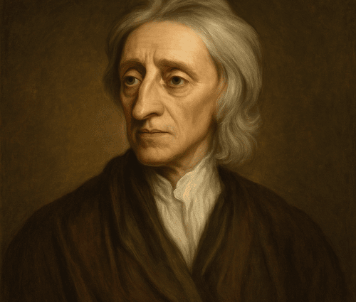 AI generated image of Portrait of John Locke, Enlightenment thinker who argued for natural rights to life, liberty, and property, providing the foundation for modern democracy