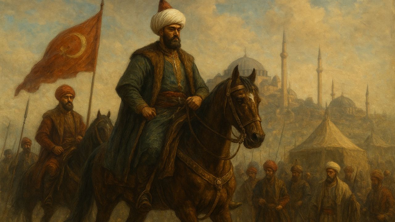 Ottoman Empire: Rise from Principality to Power AI generated iamge of Ottoman soldiers and a leader on horseback symbolizing the rise of the Ottoman Empire from a small principality to a powerful empire