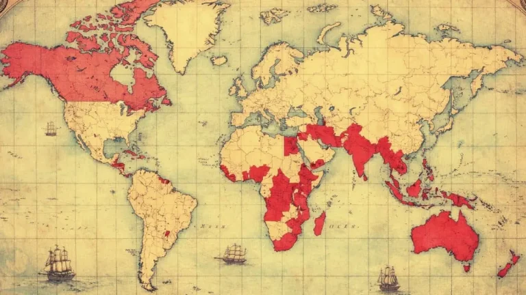 Rise of the British Empire global map showing colonial expansion across continents
