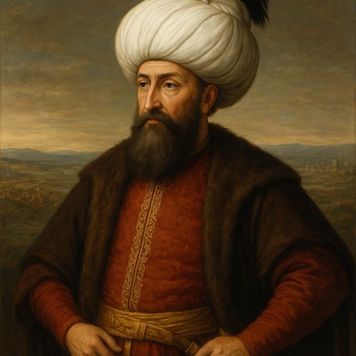 AI generated of Portrait of Sultan Suleiman the Magnificent, the powerful Ottoman ruler who expanded the empire into Europe, the Middle East, and North Africa
