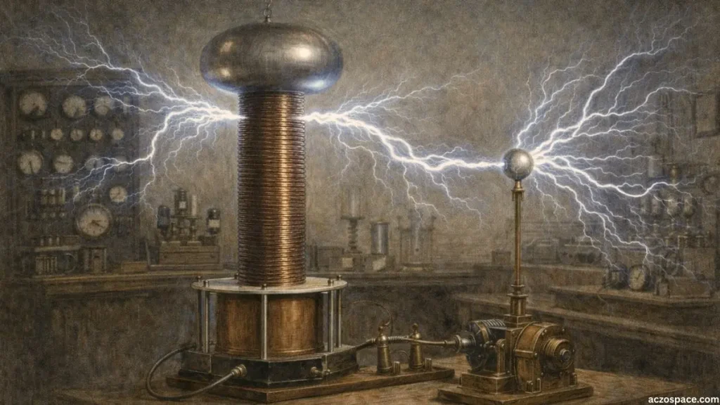 Tesla coil used for high-voltage electrical experiments