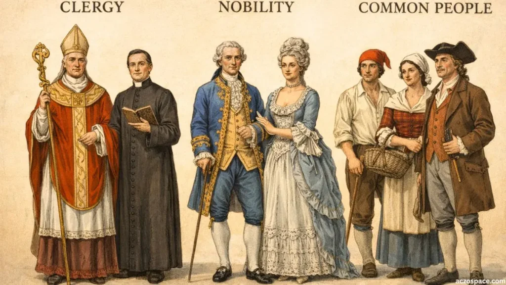 Illustration showing the Three Estates of French society before the revolution