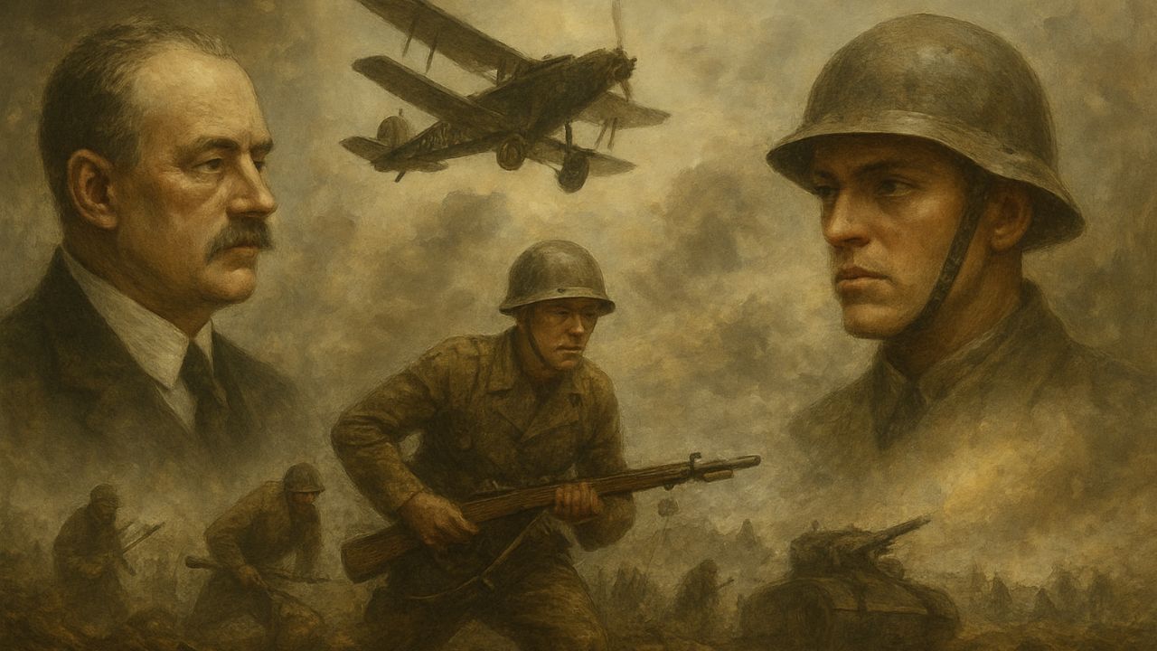 World War I: Causes, Events, and Consequences AI generated image of World War I soldiers in battle trenches symbolizing global conflict, sacrifice, and historical change