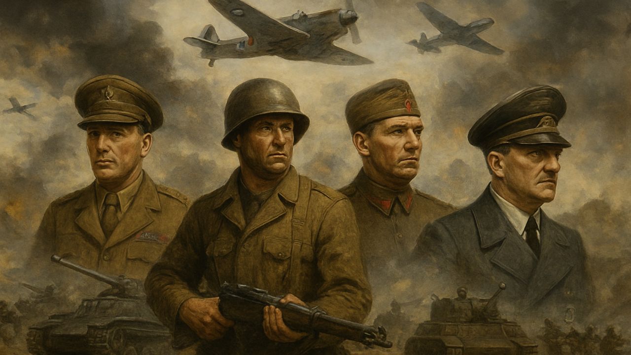 World War II: Causes, Events, Powers & Outcome AI generated image of World War II soldiers and tanks on the battlefield representing global powers and the fight for freedom