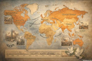 Global overview of World War II showing major regions and historical context