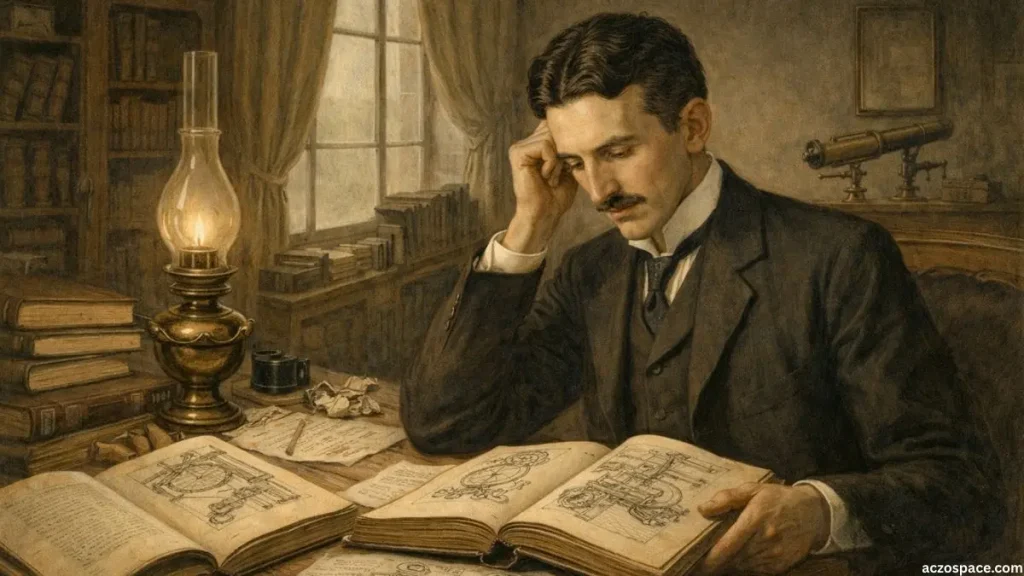 Young Nikola Tesla developing an interest in science and engineering