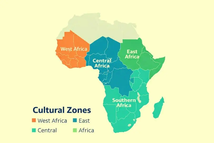 regional diversity in traditional African music history and culture map