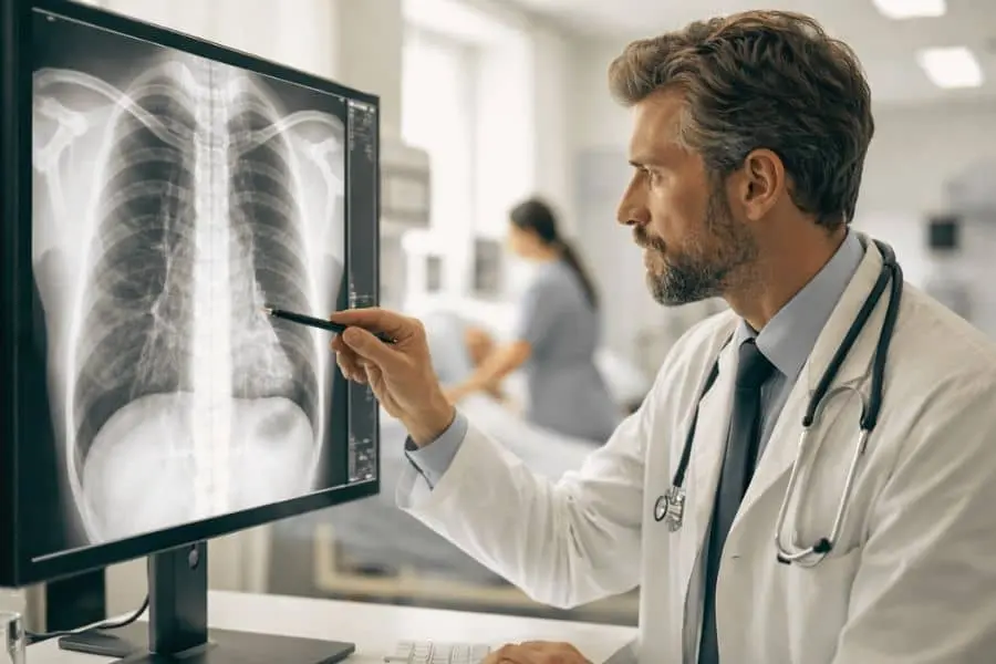 modern medical use of X-rays diagnostic imaging in hospital environment 