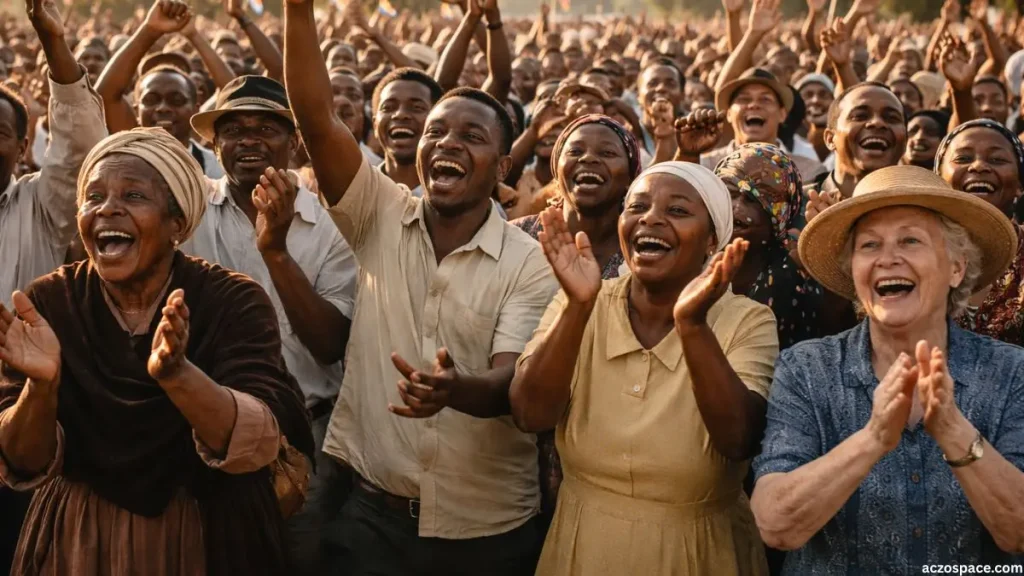 Celebration of South Africa’s first democratic election in 1994