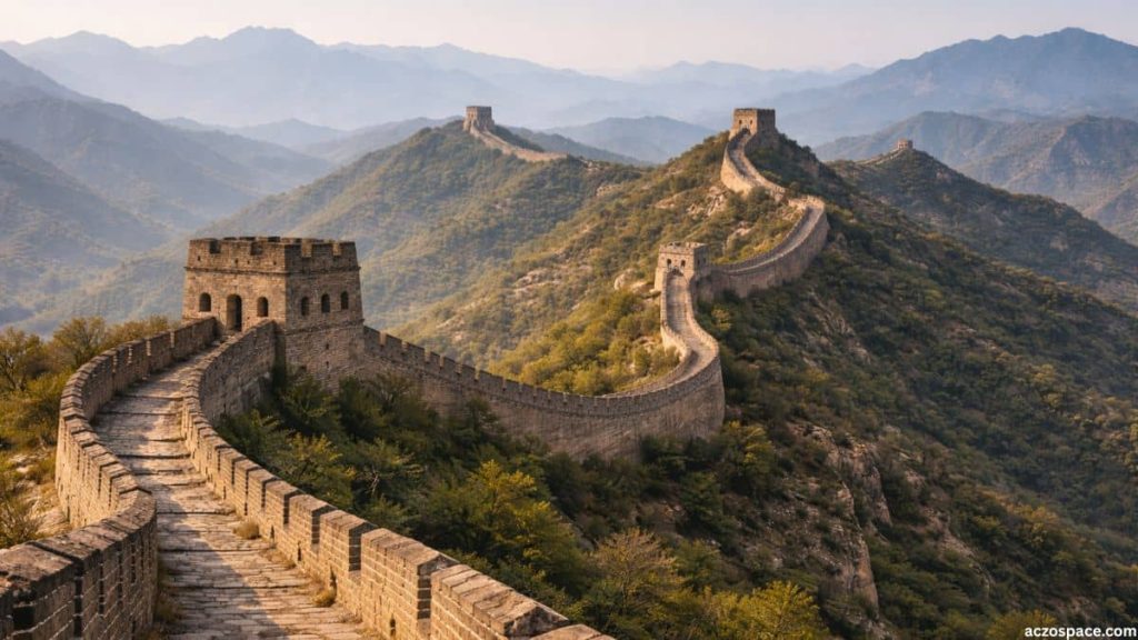 Strategic mountain placement of the Great Wall of China for defense