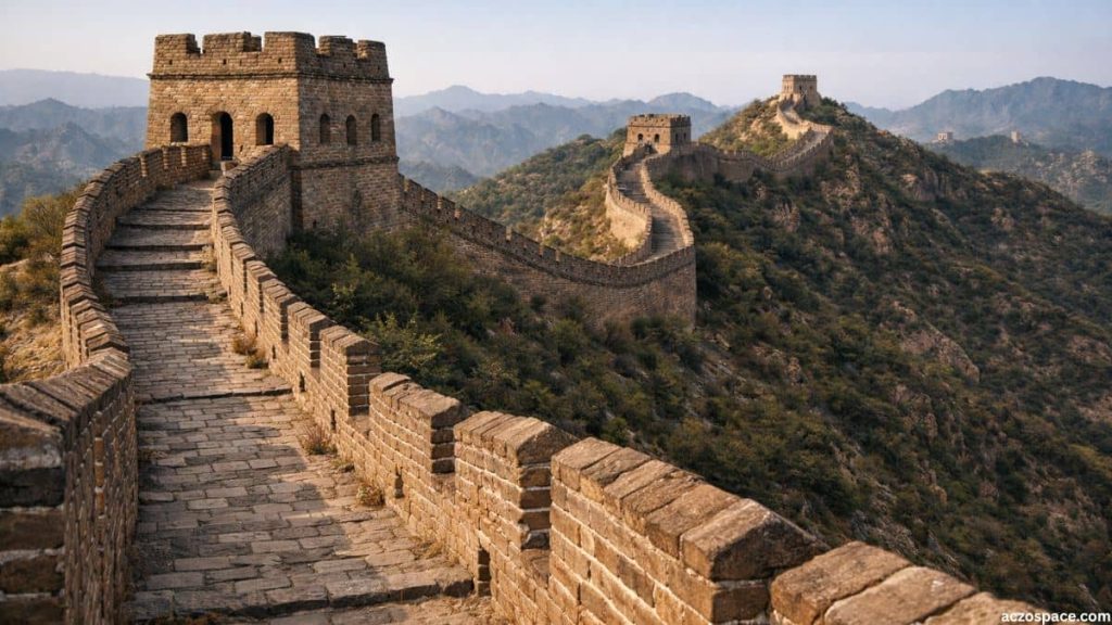 Watchtowers and stone construction of the Great Wall of China