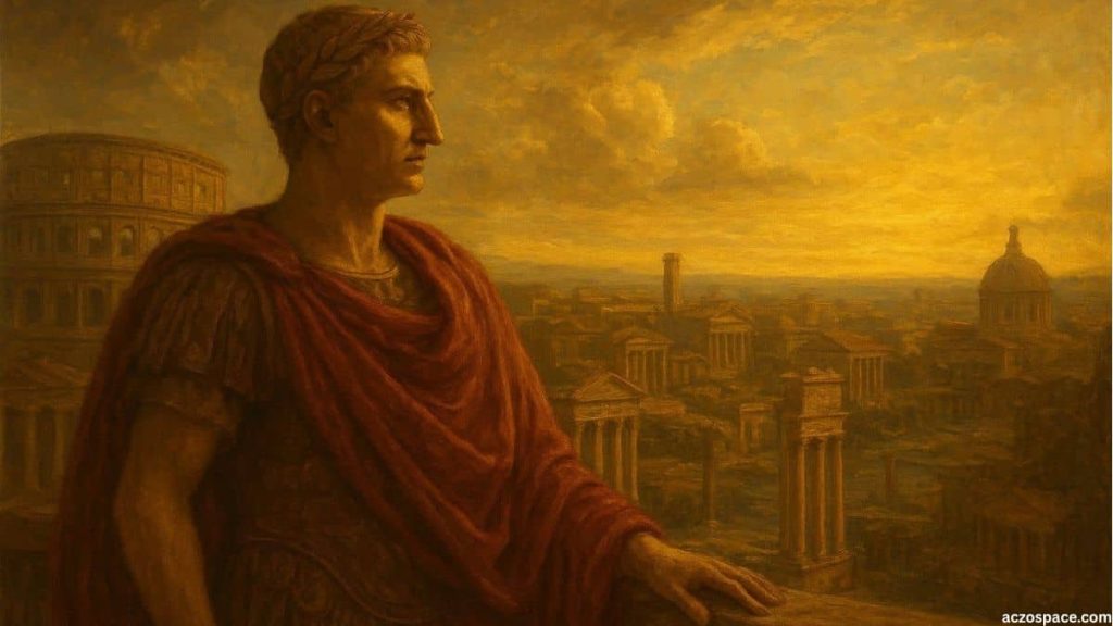 AI-generated illustration representing the rise of Augustus and the Roman Empire, not a real image