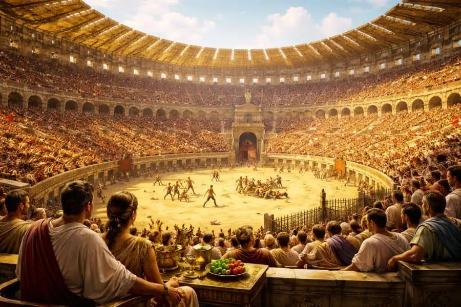 Roman Empire achievements architecture Colosseum explained simply