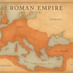 Roman Empire on an ancient map with clean colors and soft lighting
