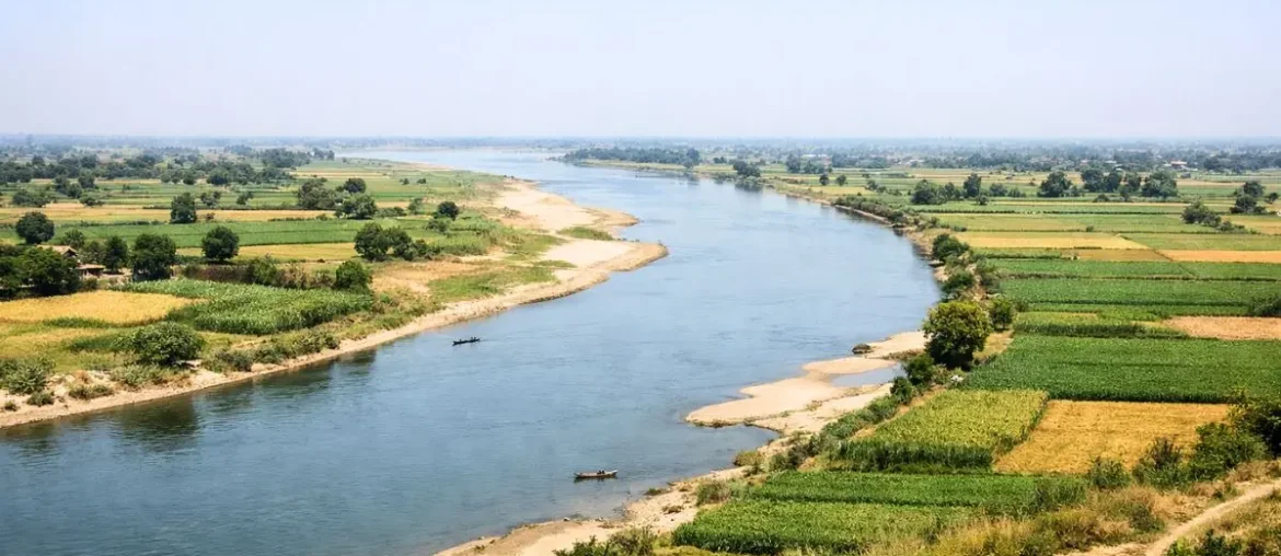 Ganges River landscape supporting ancient civilizations