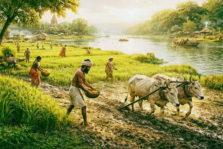 ancient farming along Ganges River fertile soil agriculture benefits 