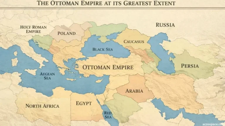 Map showing the territorial extent of the Ottoman Empire at its peak