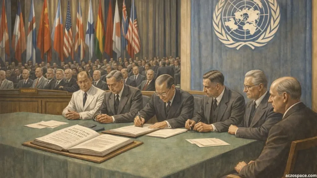 Signing of the United Nations Charter at the San Francisco Conference in 1945
