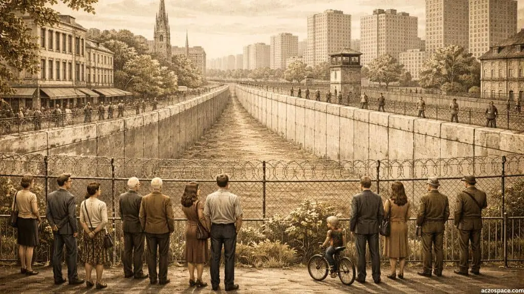 Berlin Wall symbolizing the political division of Europe during the Cold War