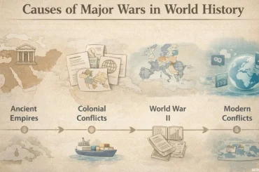 Causes of major wars in world history illustrated through timeline