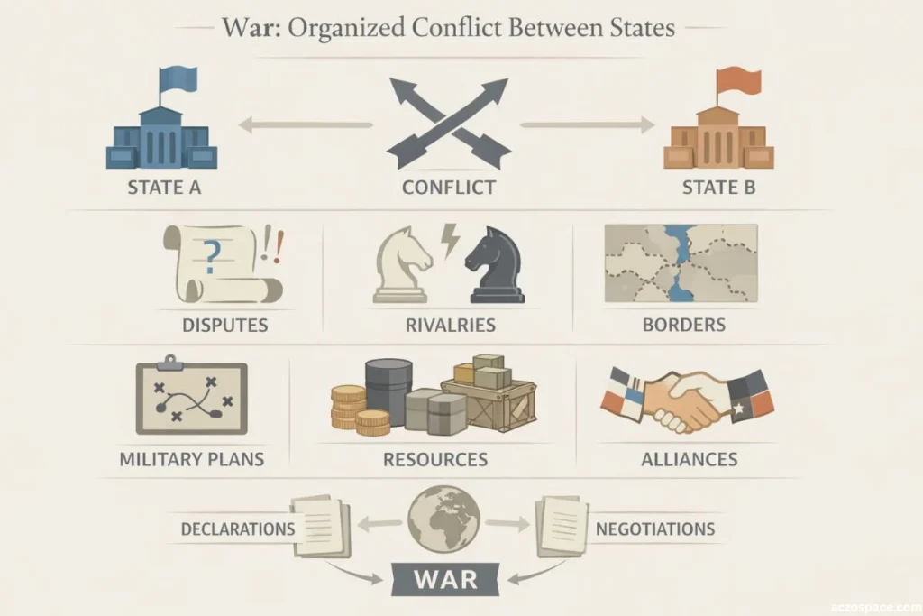 Conceptual illustration explaining the meaning of war