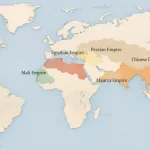 Educational map illustrating major empires and expansion in world history