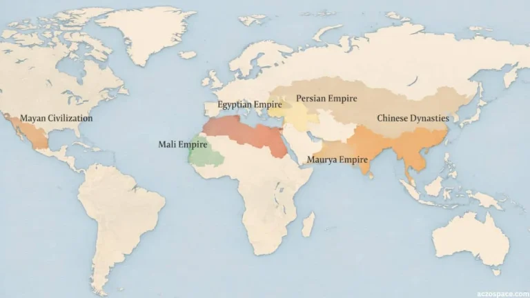 Educational map illustrating major empires and expansion in world history