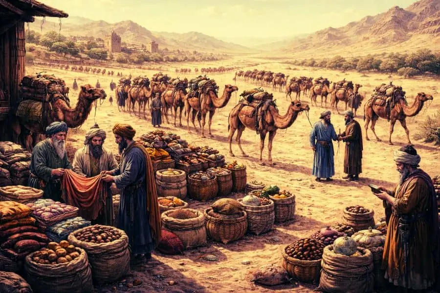 economic strategies in empire building silk road trade network scene 