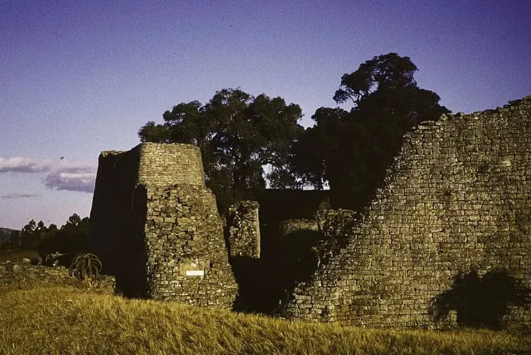 Great Zimbabwe Ruins featuring massive dry-stone granite walls in southeastern Zimbabwe