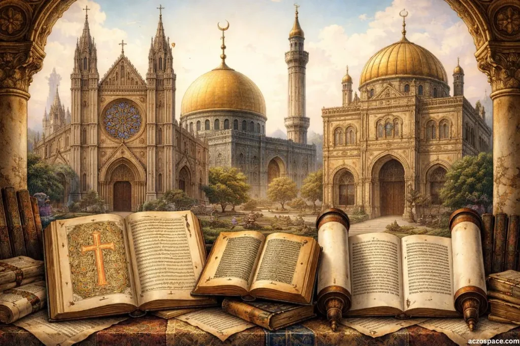 Illustration representing religious conflicts in medieval history