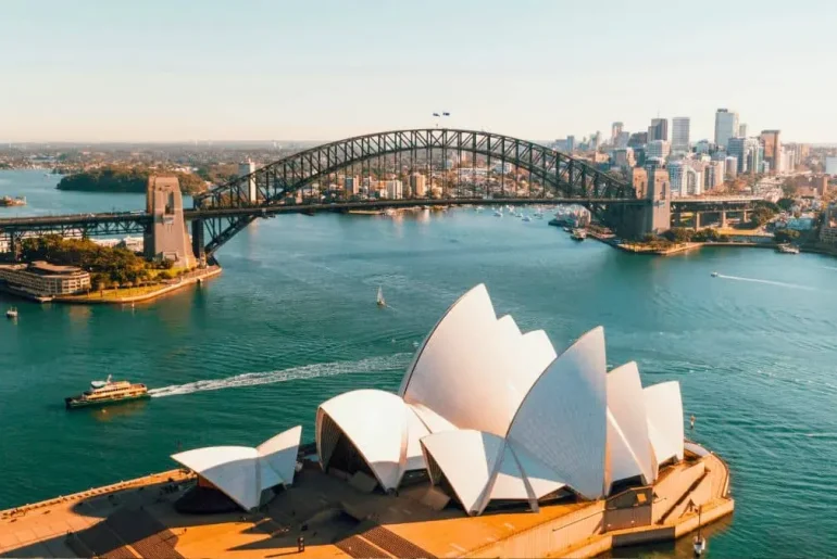 Sydney Opera House landmark viewed from Sydney Harbour