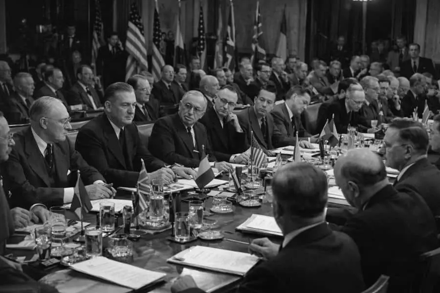 Historic conference representing the Bretton Woods Dollar agreement
