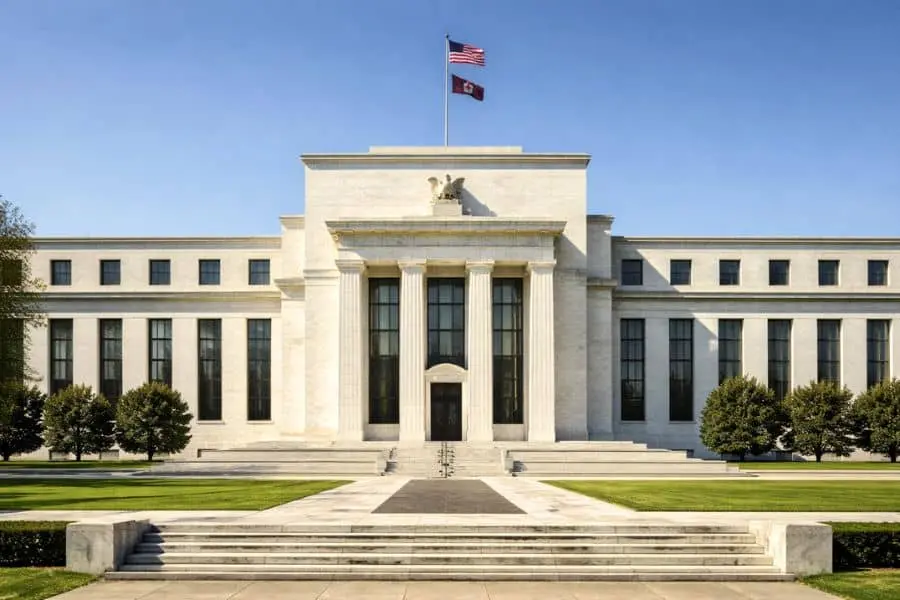 Federal Reserve building managing U.S. Dollar monetary policy