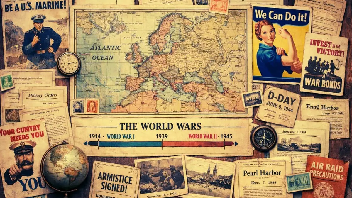 hidden truths about world wars historical collage map documents propaganda