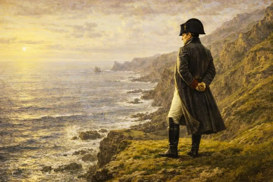 Napoleon Bonaparte in exile on Saint Helena island