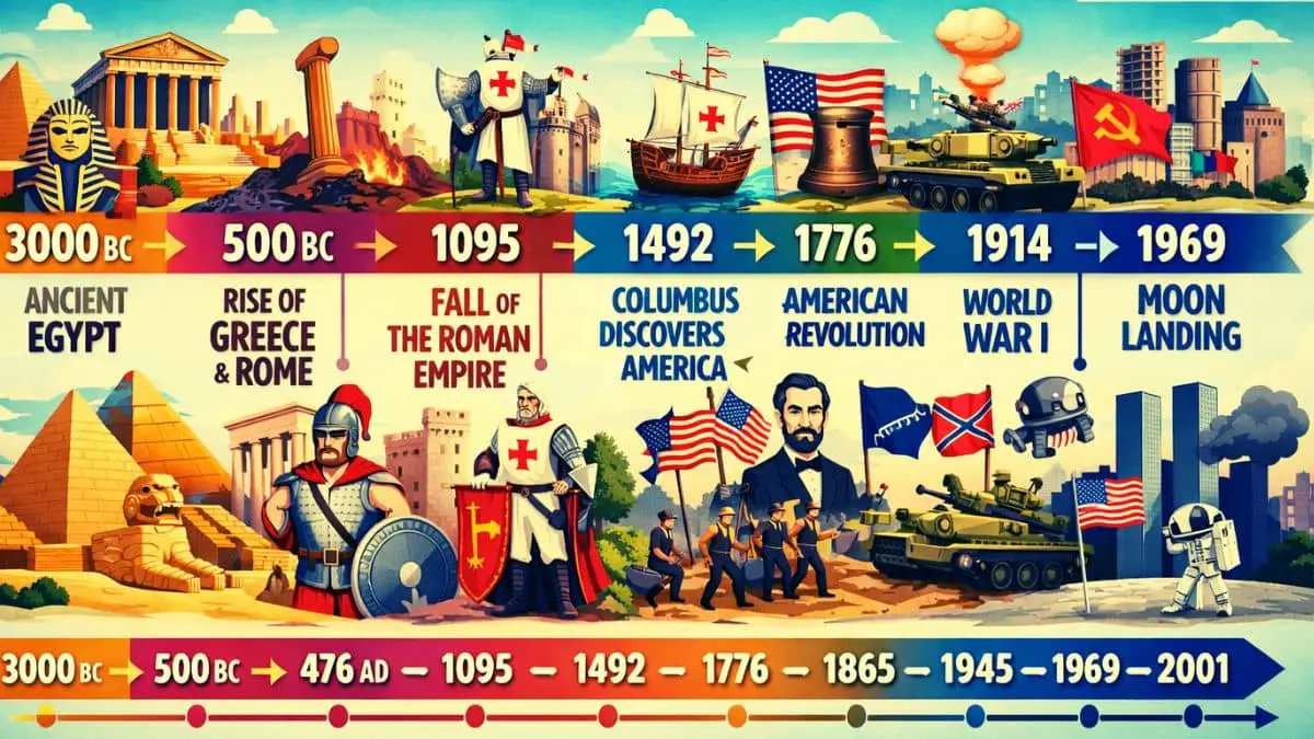 important turning points in world history timeline visualization