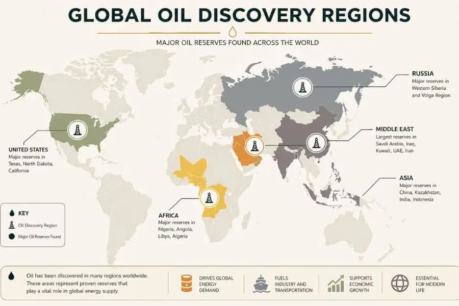 global spread of petroleum discovery world map oil regions expansion history